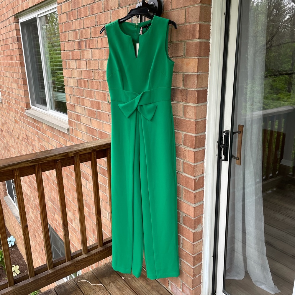 Alex Marie Jumpsuit Crossover Waist Slit FrontLeg